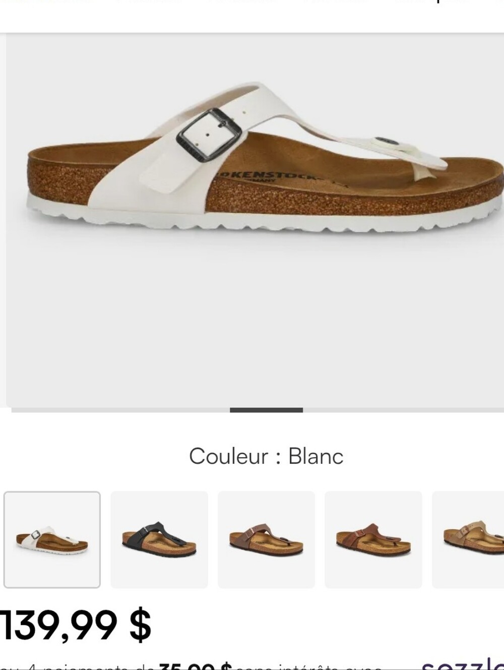 Birkenstock Gizeh Thong Sandal - White Sz 38